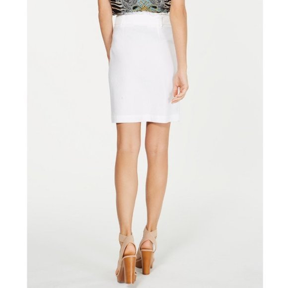 New INC White Paperbag-Waist Skirt XL - Picture 2 of 5